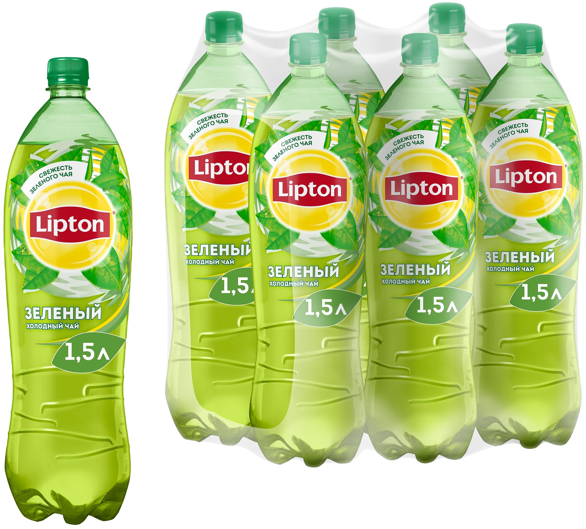 Холодный чай Липтон Lipton Ice Tea, зеленый, 1,5 л х 6 шт