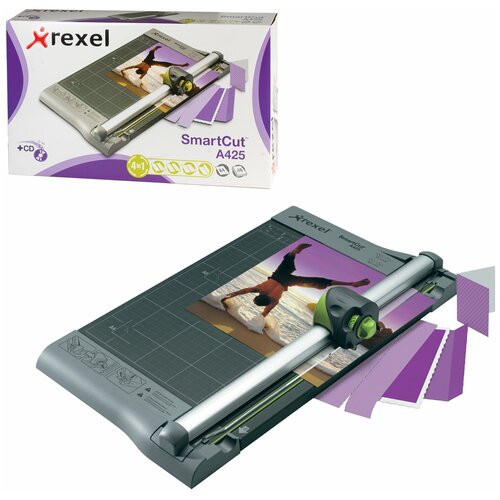 Резак роликовый REXEL A425PRO,на 10 л, длина реза 320 мм, 4 стиля резки, металлическое основание, A4