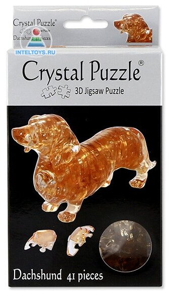 Головоломка 3D Crystal Puzzle Такса цвет: желтый - фото №7