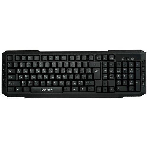 Клавиатура Faison K-118, черная клавиатура logitech k360 черный кириллица qwerty