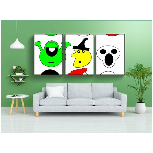 фото Набор модулных постеров для интерьера "хэллоуин, смайлик, задавать" 60x90 см. в тубусе, без рамки lotsprints