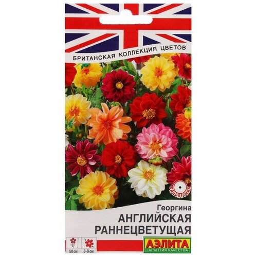 Семена Цветов Георгина Английская раннецветущая, смесь сортов, 10 упаковок