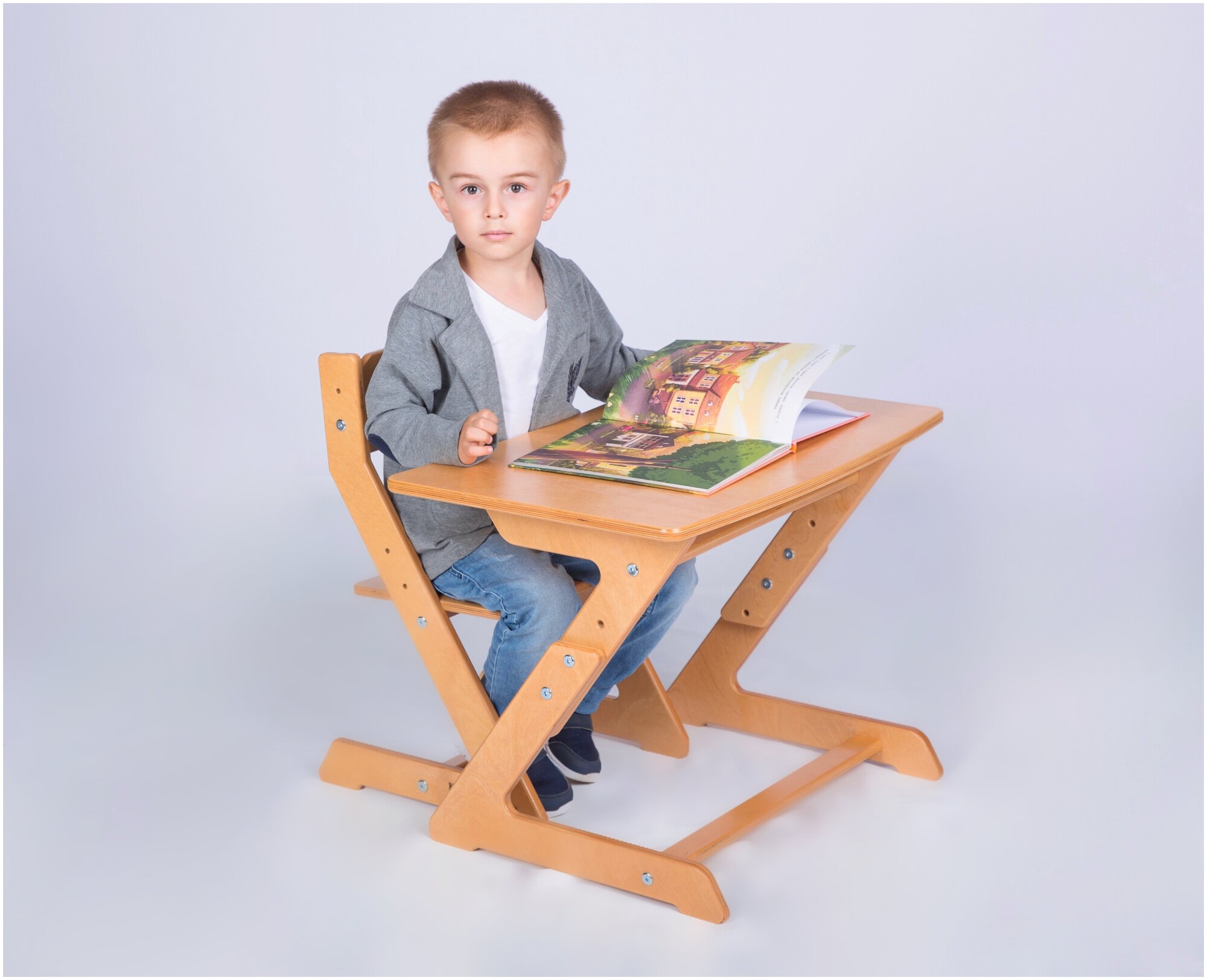 Растущий стол и стул, детский стульчик и столик набор, комплект детской мебели, цвет Сандал - фотография № 15