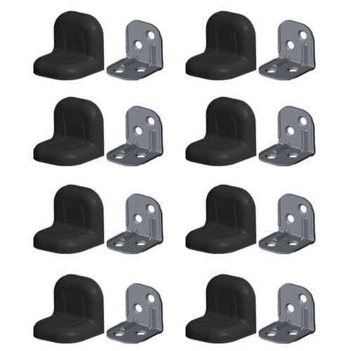 Уголок крепежный черный с пластиковой крышкой тип 2 ( 8 шт. )