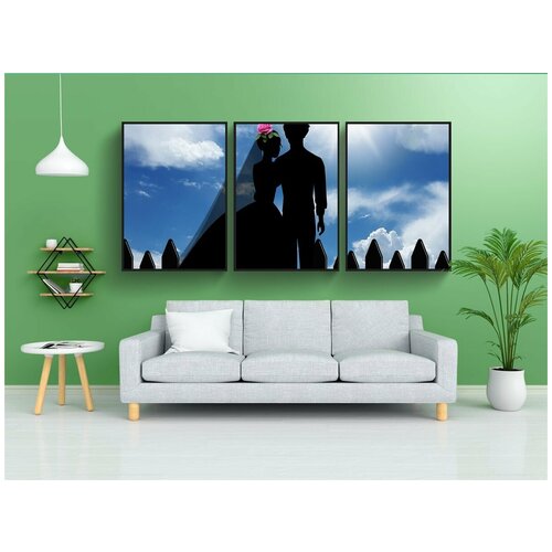 фото Набор модулных постеров для интерьера "любовь, романтический, романтика" 60x90 см. в тубусе, без рамки lotsprints