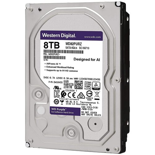 фото Жесткий диск western digital wd purple 8 tb wd82purz серебристый