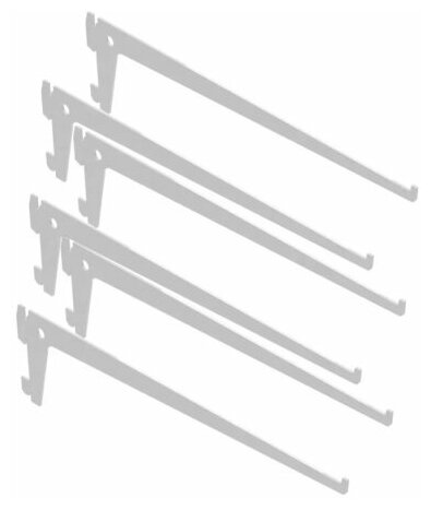 Кронштейн прямой для ДСП однорядный 300 мм белый (6 штук)