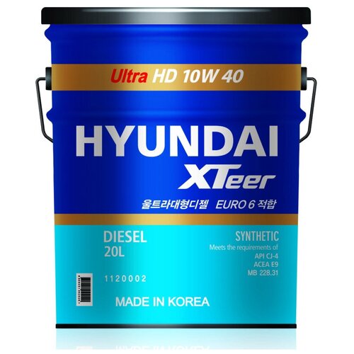 фото Hyundai xteer hd ultra 10w40 cj-4/sl масло моторное груз. (корея) (20l)