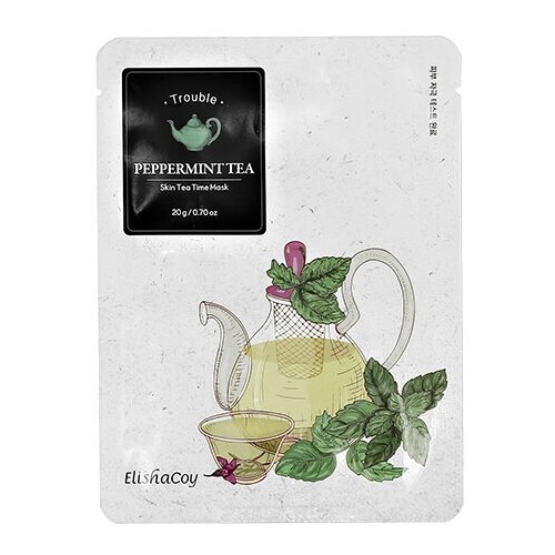 Маска для лица ELISHACOY SKIN TEA TIME с экстрактом листьев перечной мяты (успокаивающая) 20 г