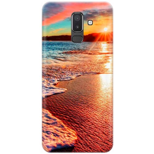 ультратонкий силиконовый чехол накладка для samsung galaxy s21 plus с принтом залитый светом пляж Ультратонкий силиконовый чехол-накладка для Samsung Galaxy J8 (2018) с принтом Залитый светом пляж