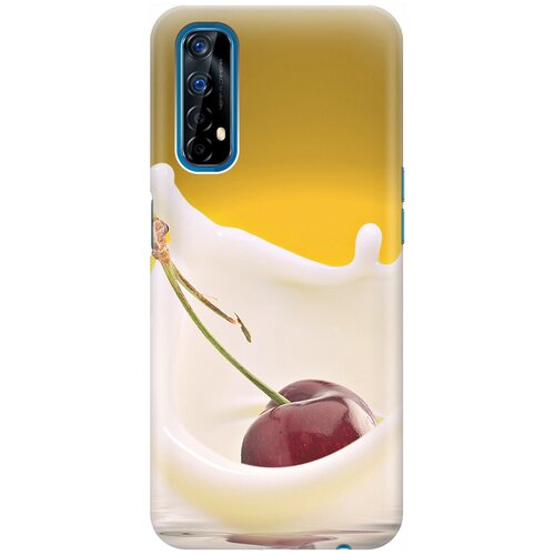 фото Ультратонкий силиконовый чехол-накладка для realme 7 с принтом "ягода в молоке" gosso