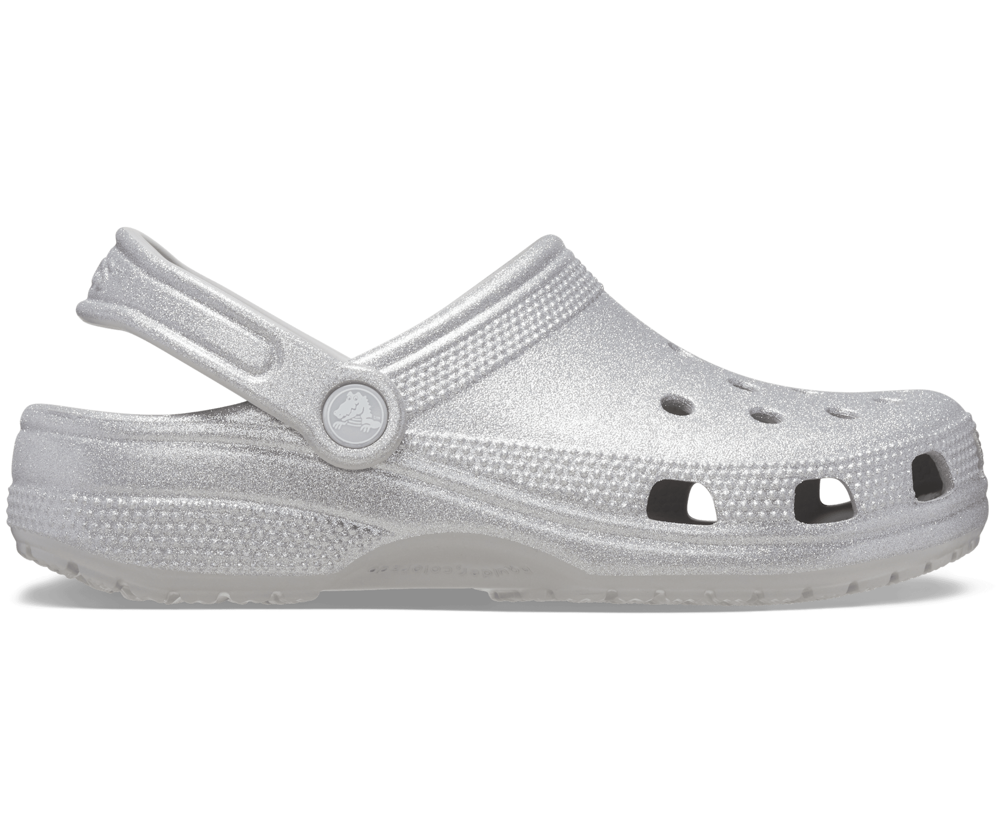 Сабо Crocs Classic Glitter Clog, размер M5/W7 US, серебристый
