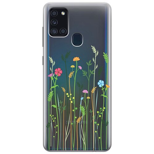 фото Ультратонкий силиконовый чехол-накладка clearview 3d для samsung galaxy a21s с принтом "flowers & fern" gosso