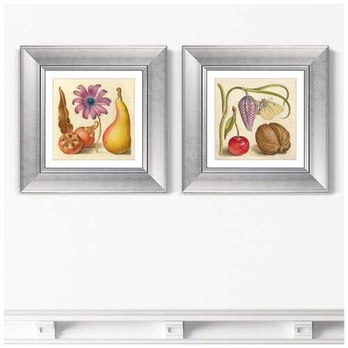 фото Набор из 2-х репродукций картин в раме english walnut and sweet cherry, 1561г. размер картины: 35,5х35,5см картины в квартиру