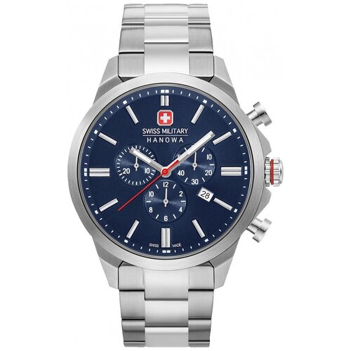 Наручные часы SWISS MILITARY BY CHRONO SWISS MILITARY Часы наручные SWISS MILITARY 06-5332.04.003, серебряный, синий