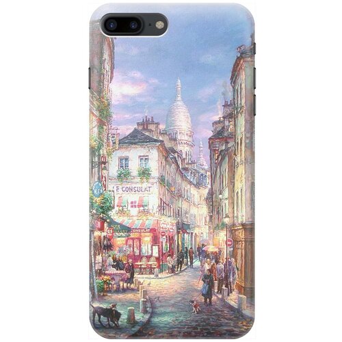 фото Re:paчехол - накладка artcolor для apple iphone 8 plus / 7 plus с принтом "пейзаж монмартра"