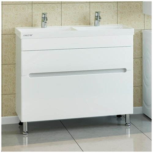 Тумба с раковиной СанТа Лондон 100/2 напольная