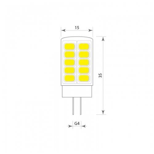 Лампочка светодиодная GIS-SOLAR G4-3Вт-6000К-12В