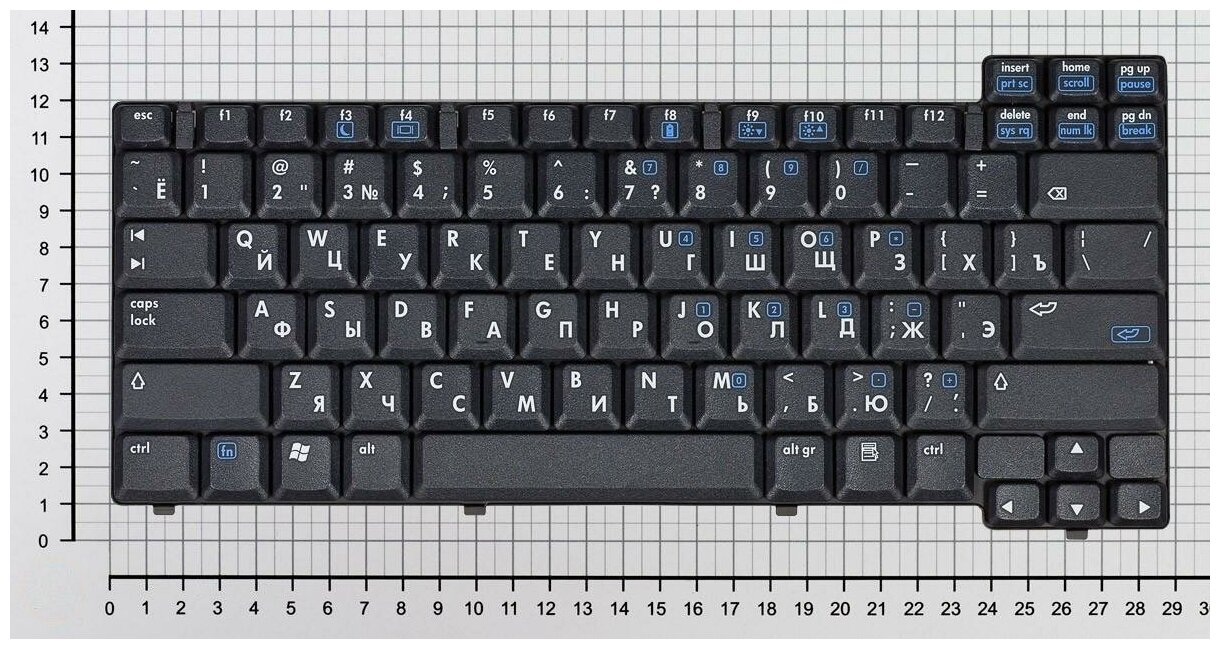 Клавиатура для ноутбука HP Compaq nx6120 черная крепления вверху