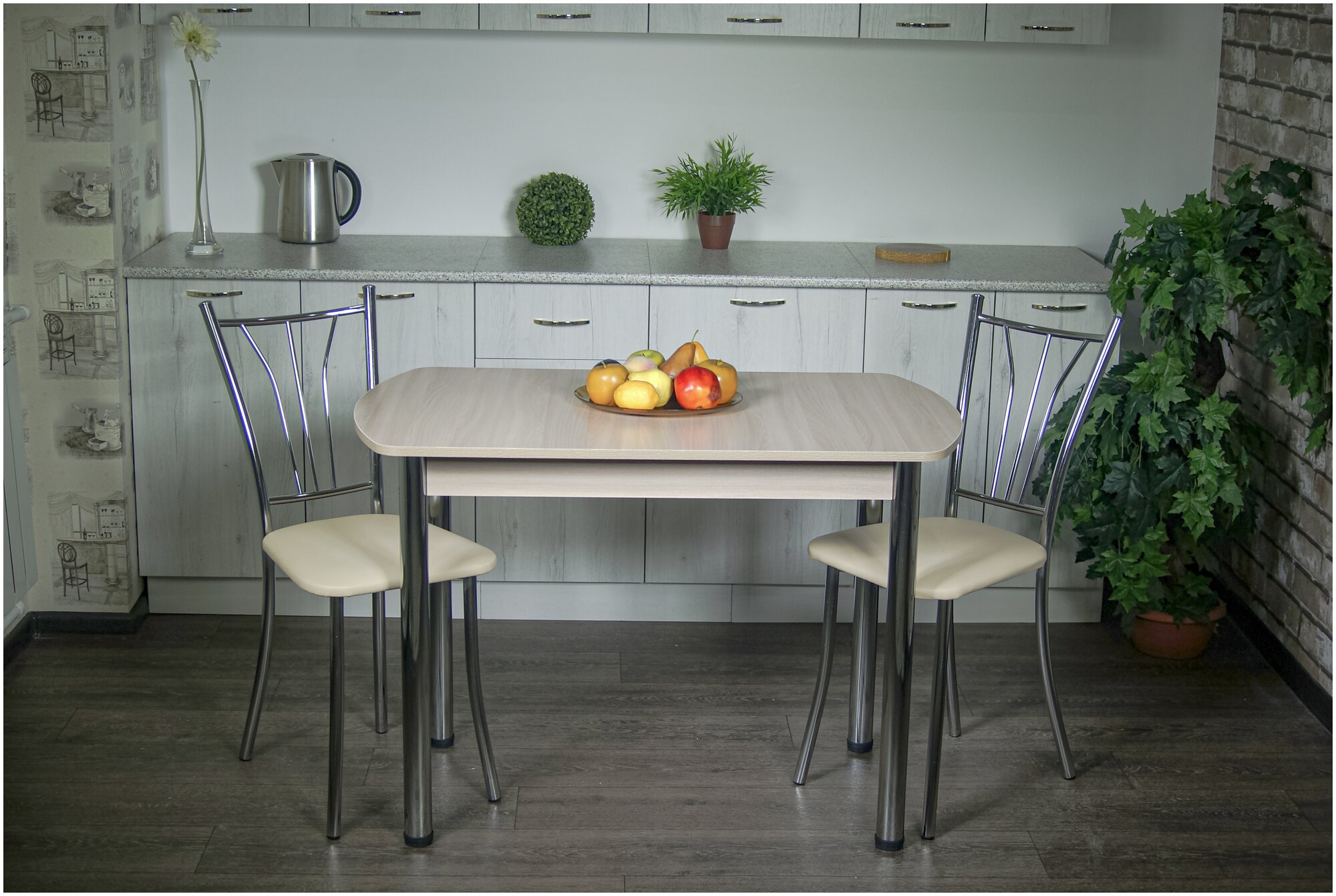 EVITAmeb / Стол кухонный Европа ясень шимо / стол обеденный / стол для кухни / стол на кухню / стол на металлических ножках