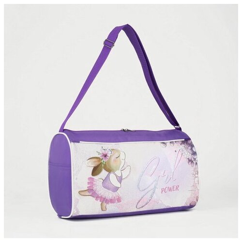 фото Сумка спортивная зайчик на молнии, 2 наружных кармана, цвет сиреневый nazamok