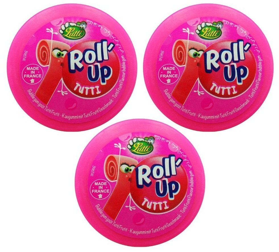 Жвачка Tubble Gum Roll Up Tutti Frutti 29 гр. (3 шт.) - фотография № 1