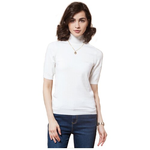 Джемпер мелкой вязки Vilatte D34.144 Белый 42