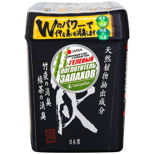 Nagara Поглотитель запаха NAGARA, гелевый, с бамбуковым углем и зелёным чаем, 320 г поглотитель запаха гелевый aqua bead 360 г