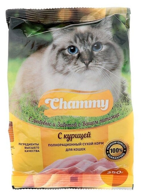 Chammy Сухой корм Chammy для кошек, курица, 350 г