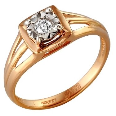 Master Brilliant Золотое кольцо из красного золота с бриллиантом 1-105-253/1