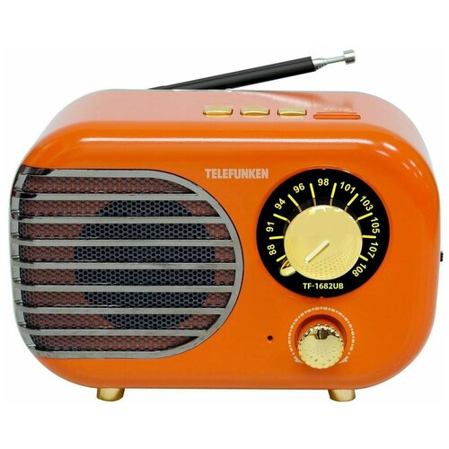 Радиоприемник Telefunken TF-1682UB оранжевый с золотым 241100₽