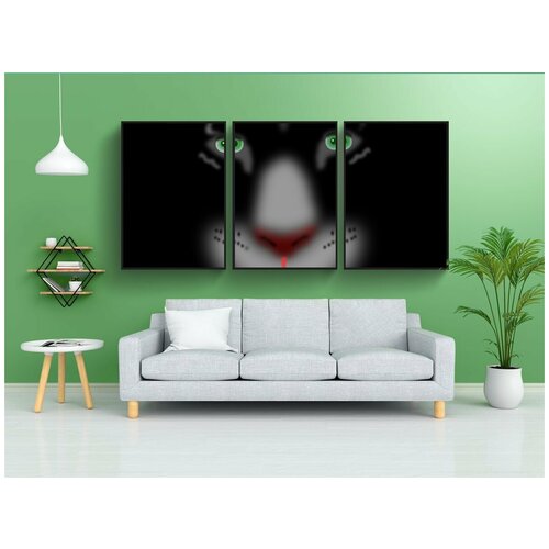 фото Набор модулных постеров для интерьера "пантера, лицо, животные" 60x90 см. в тубусе, без рамки lotsprints