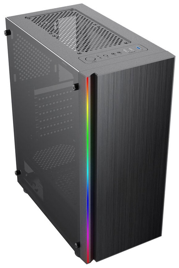 Корпус ATX Formula CL-3302B RGB, Midi-Tower, без БП, черный