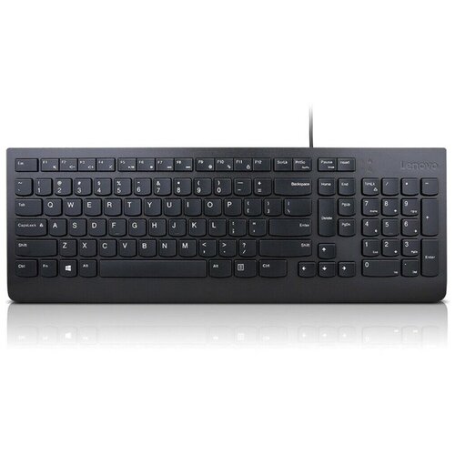 клавиатура zagg universal wired lightning keyboard черный английская Клавиатура Lenovo Essential Wired Keyboard черный (4Y41C68671)