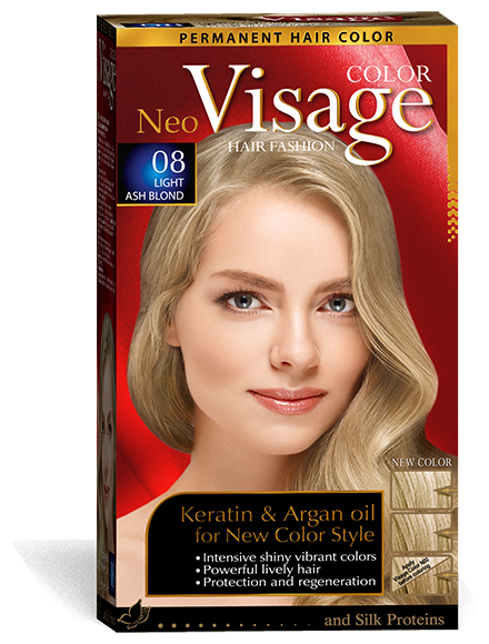 COLOR Visage Стойкая крем-краска для волос, 08 Светло-пепельно русый / Light Ash Blond