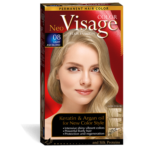 COLOR Visage Стойкая крем-краска для волос, 08 Светло-пепельно русый / Light Ash Blond academie visage очищающий крем юванил 50 мл