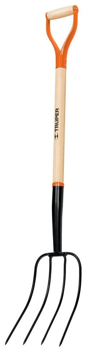 Вилы садовые Truper, деревянная ручка, 4 зуба, 119 см