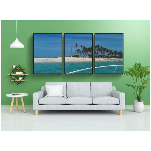 фото Набор модулных постеров для интерьера "багамы, остров, море" 60x90 см. в тубусе, без рамки lotsprints