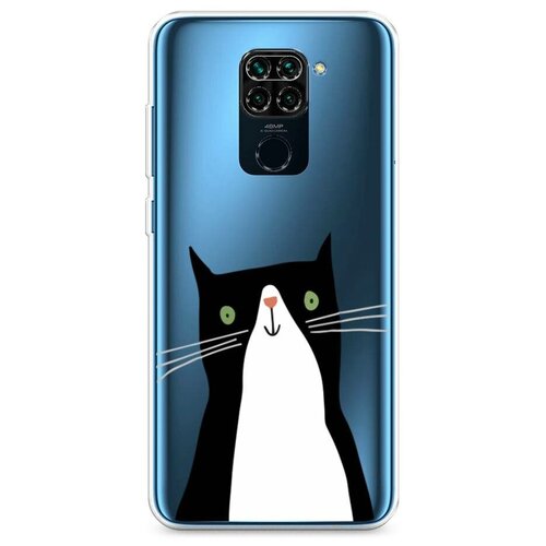 фото Силиконовый чехол "черно-белый кот" на xiaomi redmi 10x 4g / сяоми редми 10x 4g case place