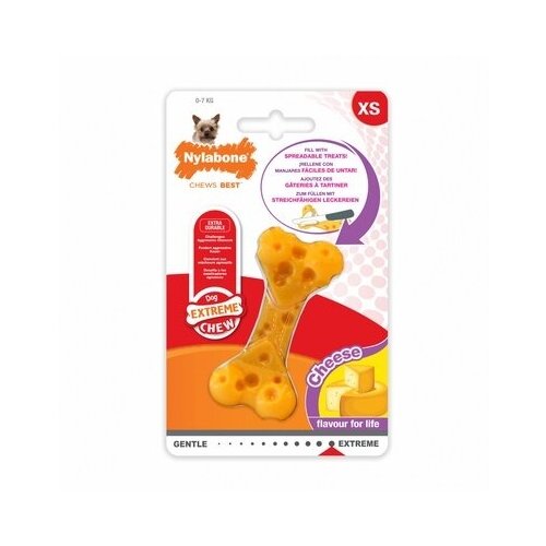 Nylabone Косточка экстра-жесткая, аромат сыра, L (Dura Chew Cheese Bone) 984105EU, 0,292 кг (2 шт)