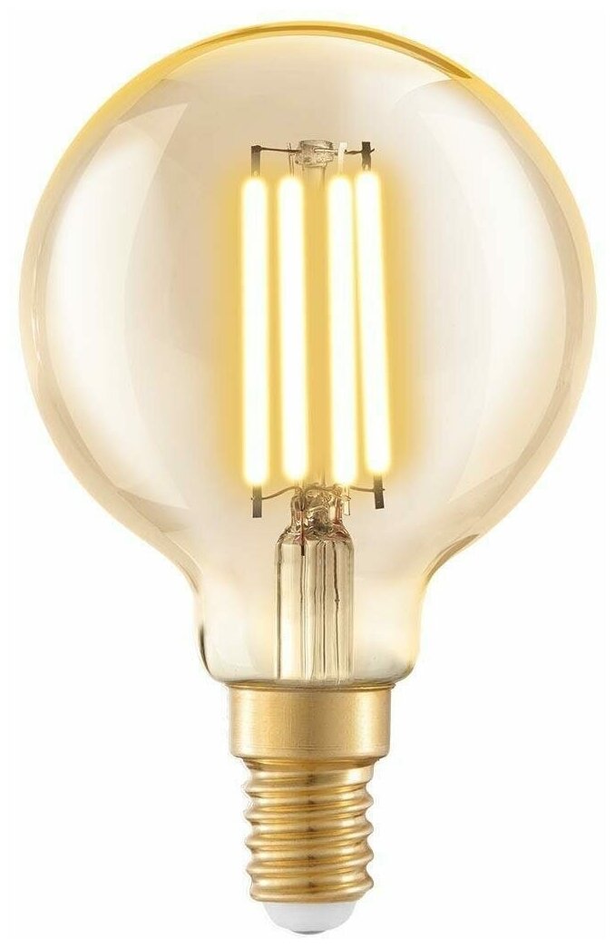 Лампа светодиодная филаментная Eglo E14 4W 2200K янтарная 11782