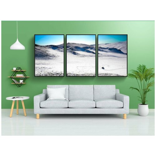 фото Набор модулных постеров для интерьера "сибирь, зима, транспортное средство" 60x90 см. в тубусе, без рамки lotsprints