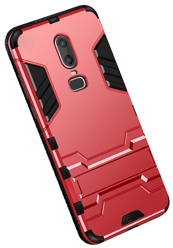Чехол-бампер MyPads для OnePlus 6 противоударный усиленный ударопрочный красный