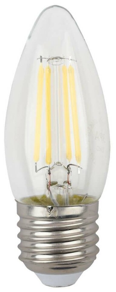 ЭРА Лампа светодиодная филаментная ЭРА E27 7W 2700K прозрачная F-LED B35-7W-827-E27 Б0027950