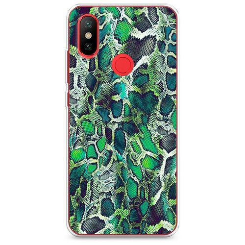 фото Силиконовый чехол "зеленая кожа змеи" на xiaomi mi a2 / сяоми ми а2 case place