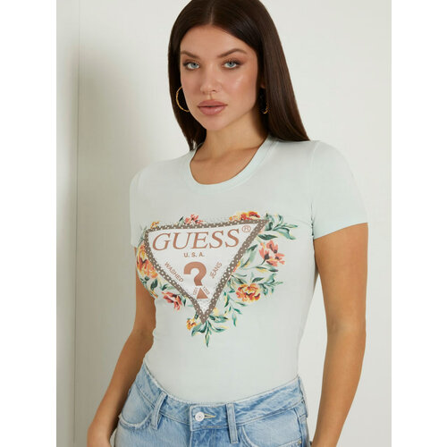 Футболка GUESS, размер L, зеленый