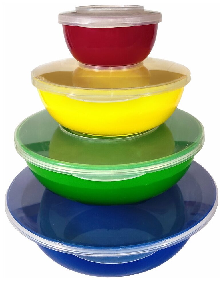 Посуда пластиковая многоразовая SOLARIS набор контейнеров с герметичными крышками "Матрёшка"
