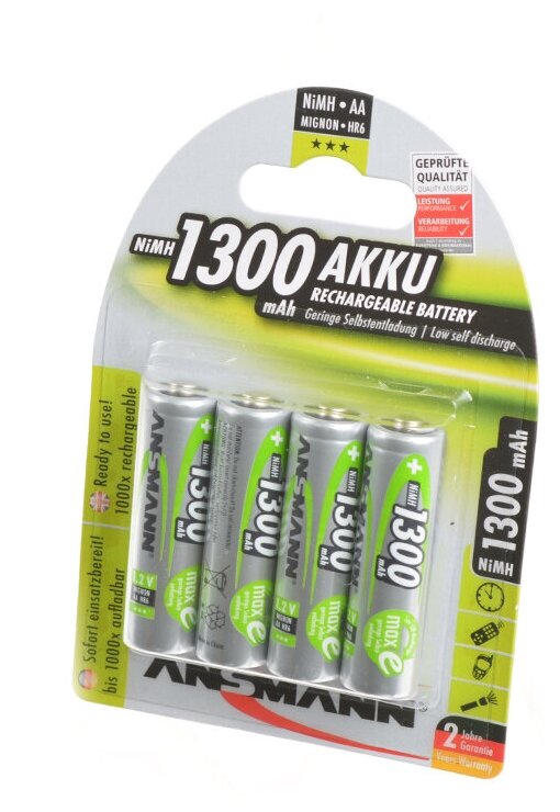 ANSMANN Аккумулятор ANSMANN Ni-MH AA 1300mAh maxE BL4, 4шт (5030792-RU)