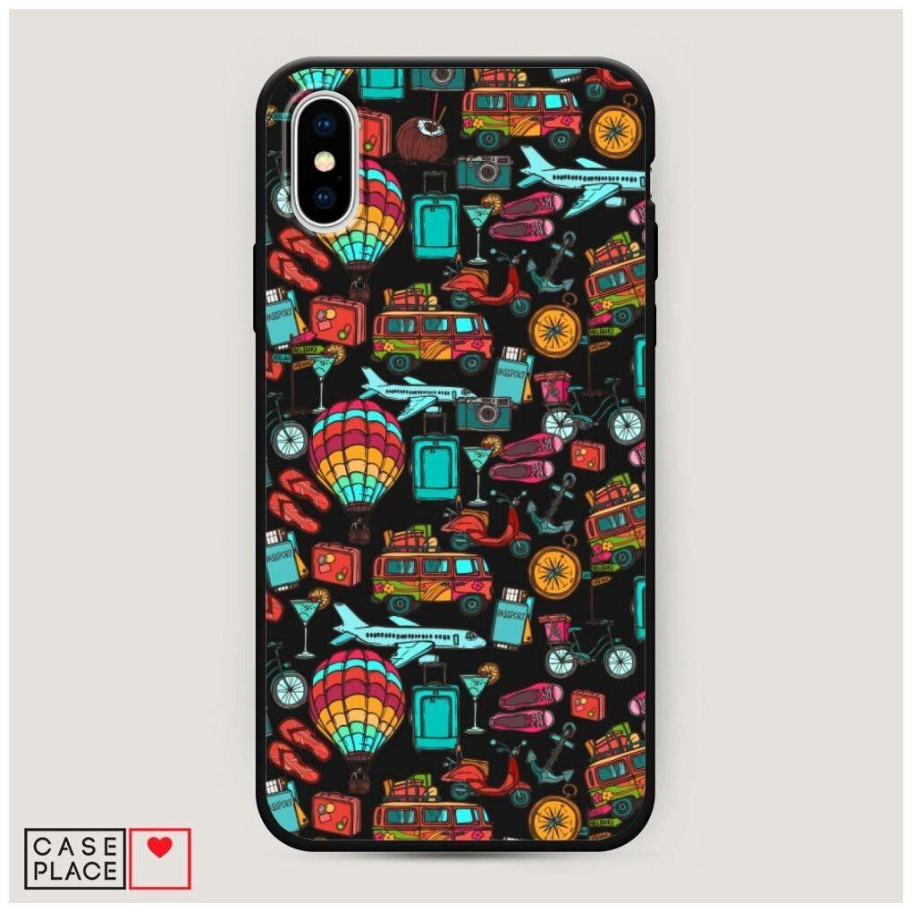 Матовый силиконовый чехол "Круговорот путешествий 3" на Apple iPhone XS Max (10S Max) / Айфон Иск Эс Макс