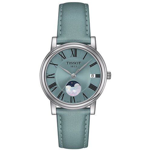 фото Наручные часы tissot наручные часы tissot carson premium lady moonphase t122.223.16.353.00, голубой
